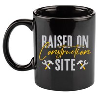 Raised On Construction Site Construction Worker Gift 11oz C Handle Ceramic Mug
