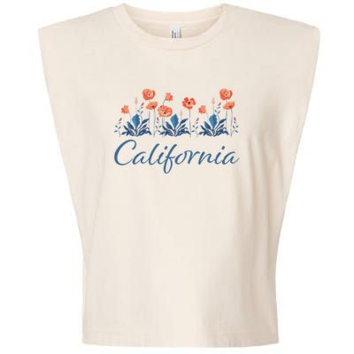Row Of California Poppies Garment-Dyed Women's Muscle Tee