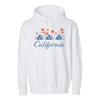Row Of California Poppies Garment-Dyed Fleece Hoodie
