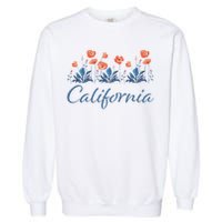 Row Of California Poppies Garment-Dyed Sweatshirt