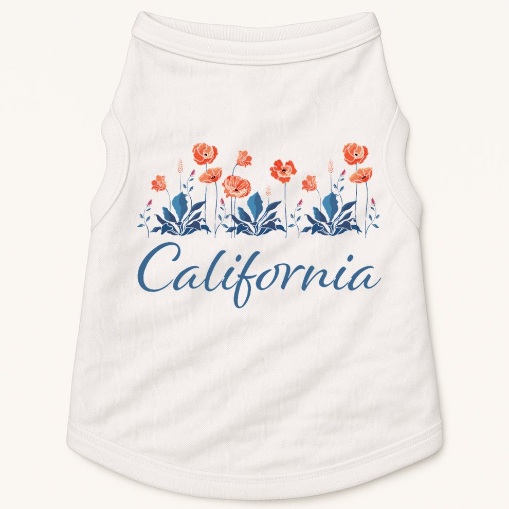 Row Of California Poppies Doggie Tank