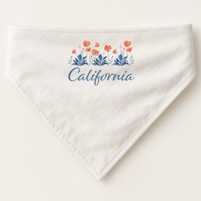 Row Of California Poppies USA-Made Doggie Bandana