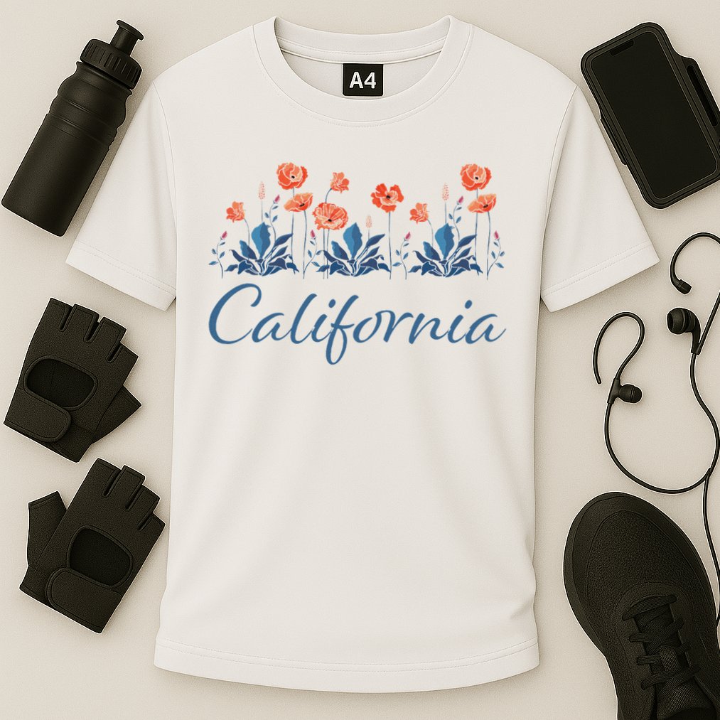 Row Of California Poppies Performance Shirt