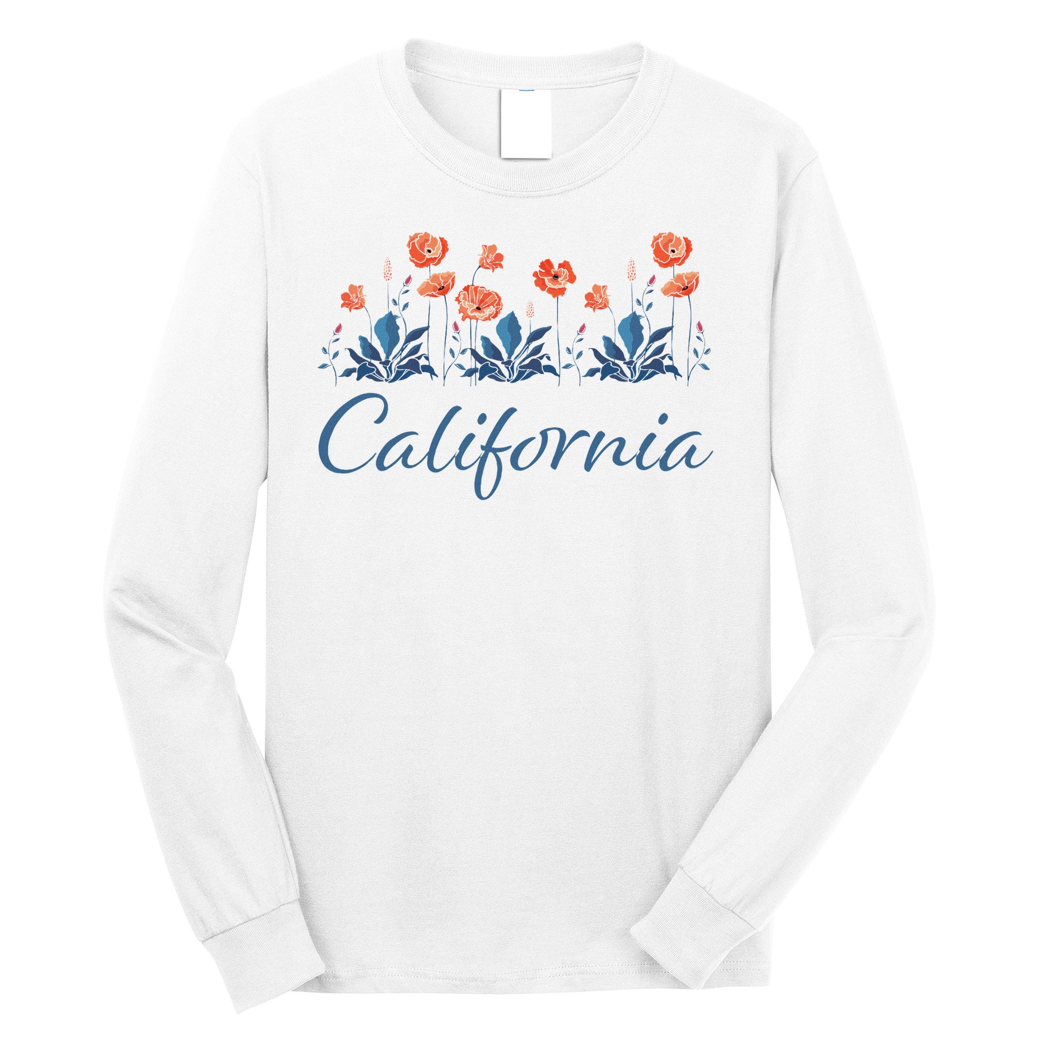 Row Of California Poppies Long Sleeve Shirt