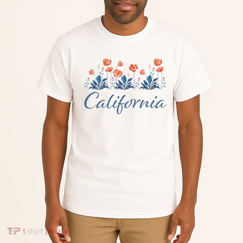 Row Of California Poppies Tall T-Shirt