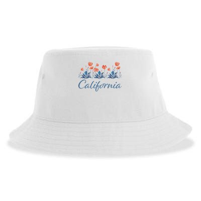Row Of California Poppies Sustainable Bucket Hat
