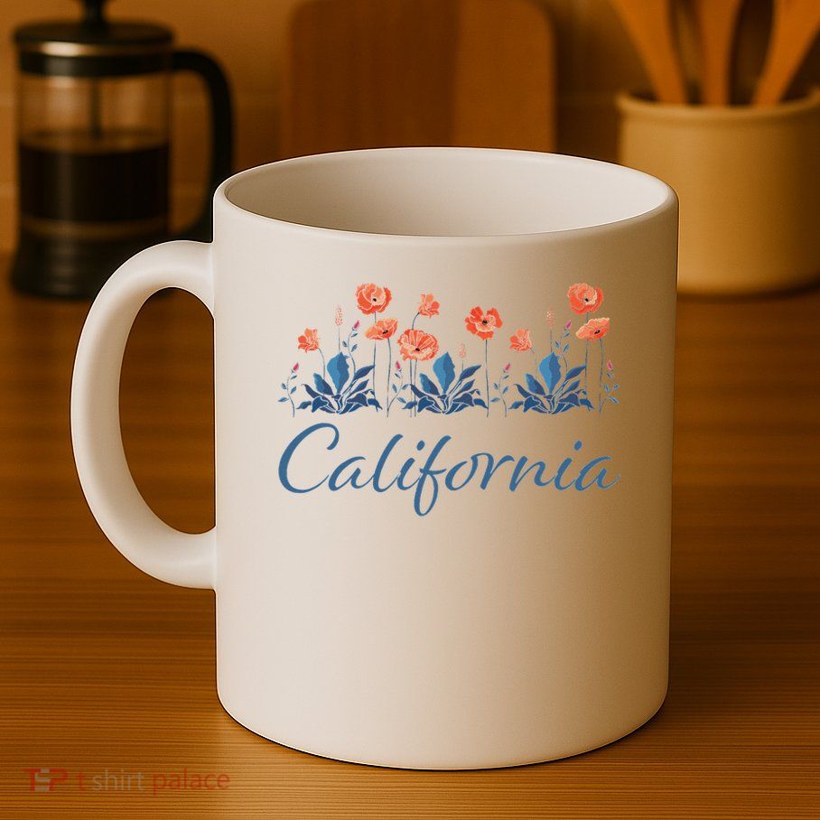 Row Of California Poppies Mug