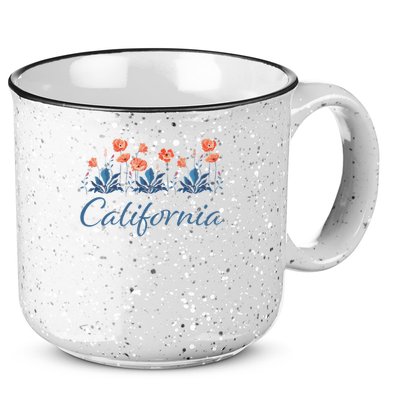 Row Of California Poppies 15oz Campfire Ceramic Mug