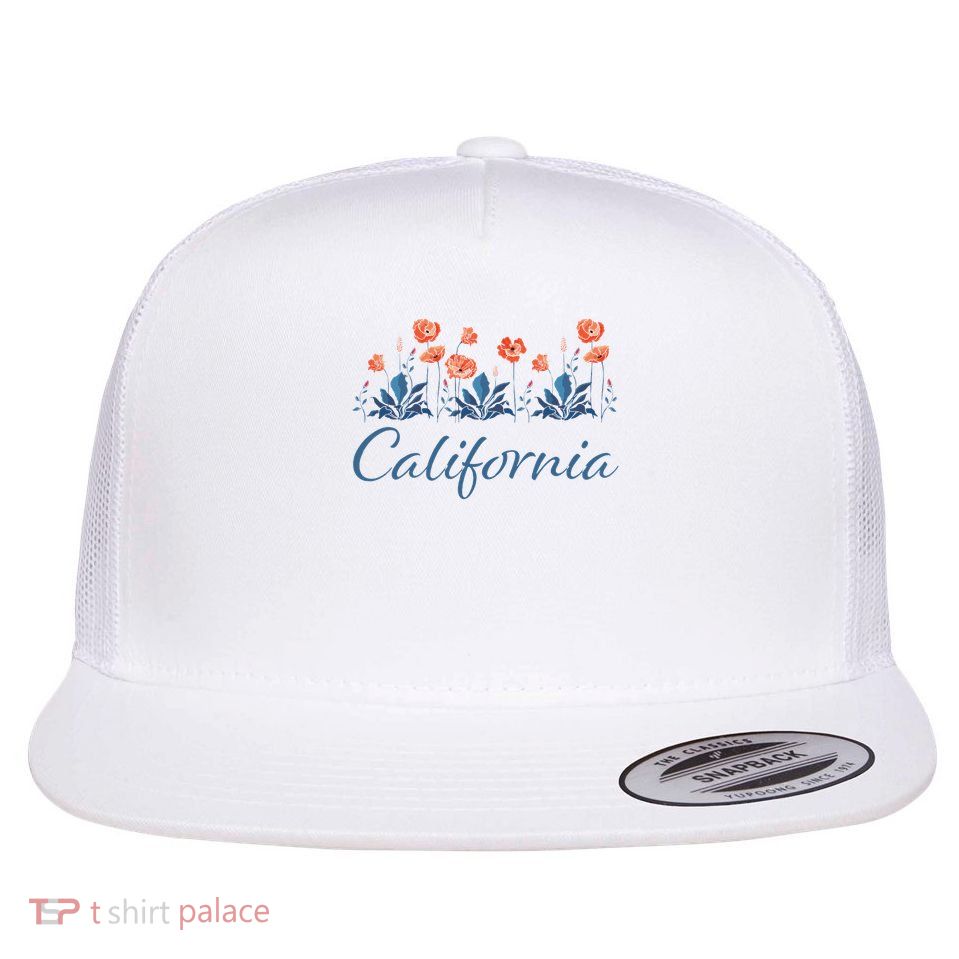 Row Of California Poppies Flatbill Hat