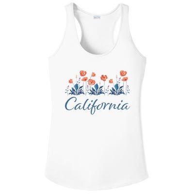 Row Of California Poppies Ladies PosiCharge Competitor Racerback Tank