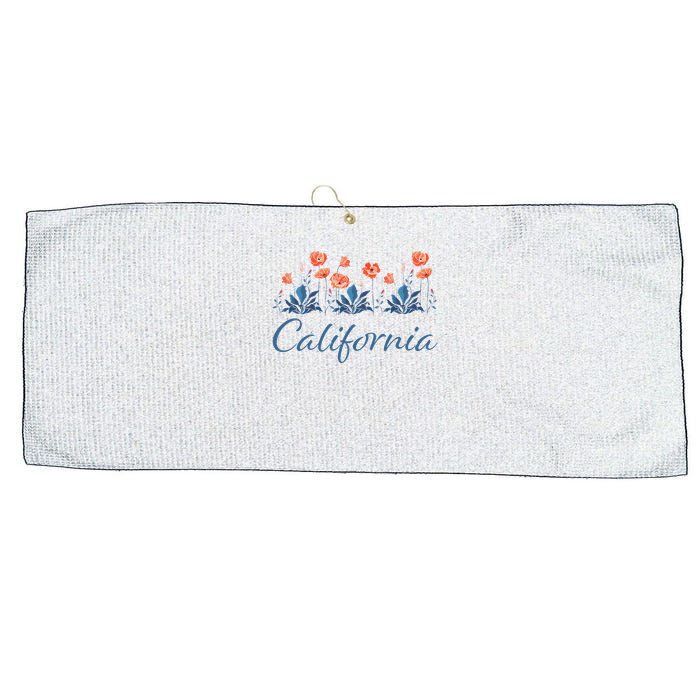 Row Of California Poppies Large Microfiber Waffle Golf Towel