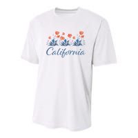 Row Of California Poppies Youth Performance Sprint T-Shirt