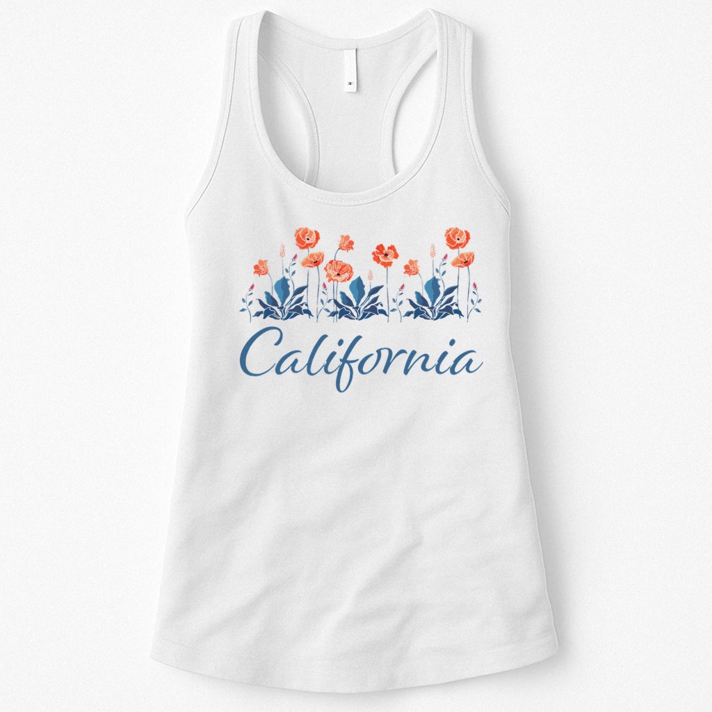 Row Of California Poppies Womens Tank Top