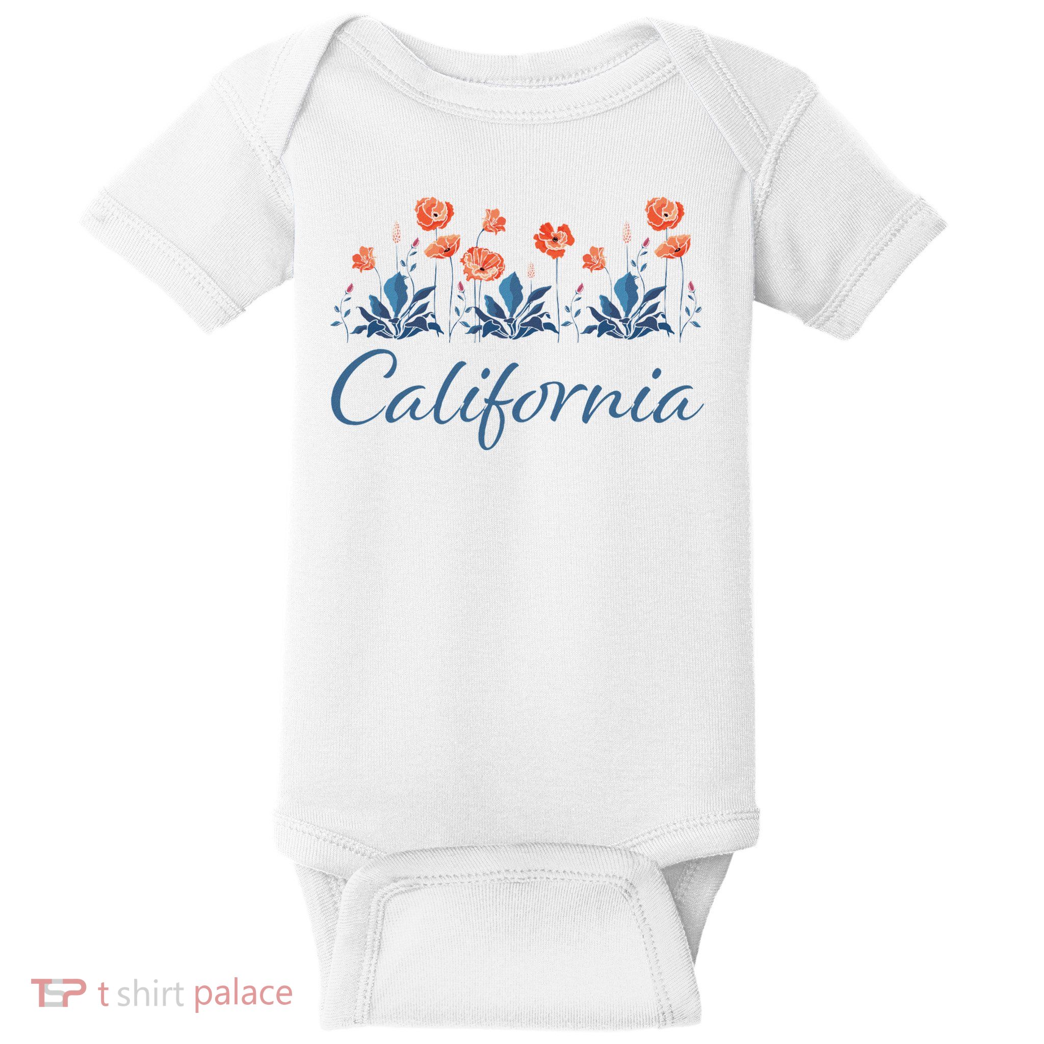 Row Of California Poppies Baby Bodysuit