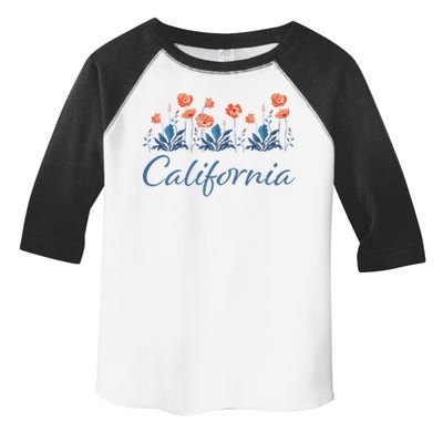 Row Of California Poppies Toddler Fine Jersey T-Shirt
