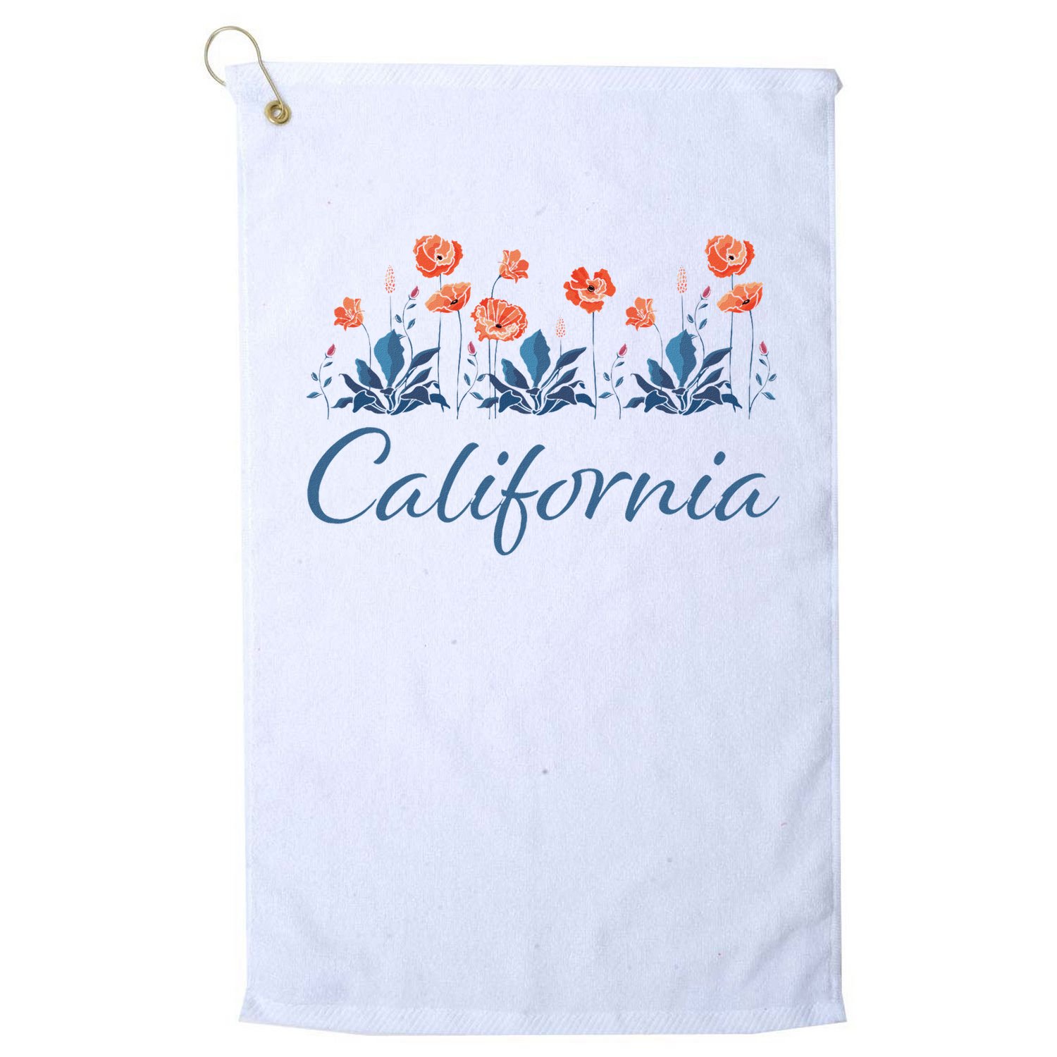 Row Of California Poppies Golf Towel
