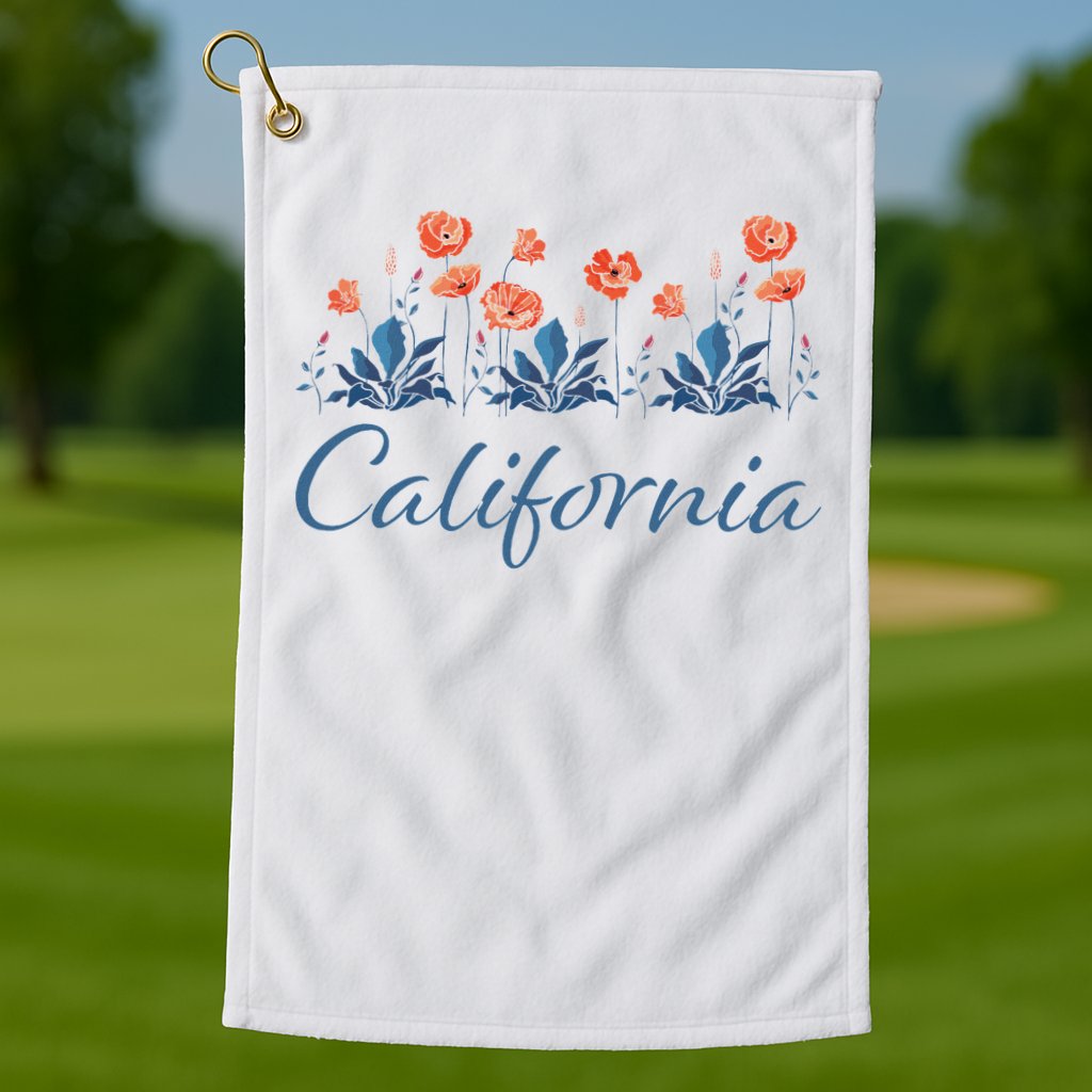 Row Of California Poppies Golf Towel