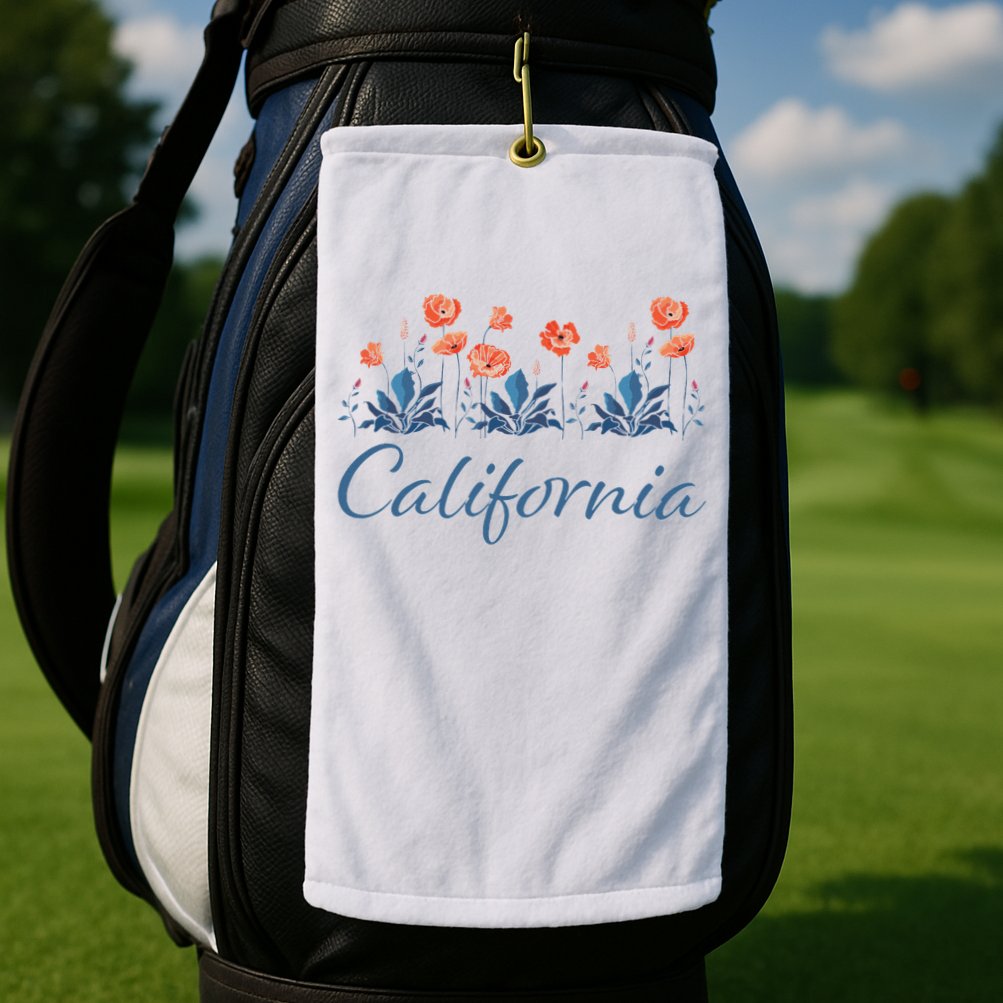 Row Of California Poppies Golf Towel