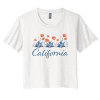 Row Of California Poppies Women's Crop Top Tee
