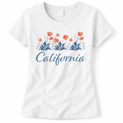 Row Of California Poppies Womens T-Shirt