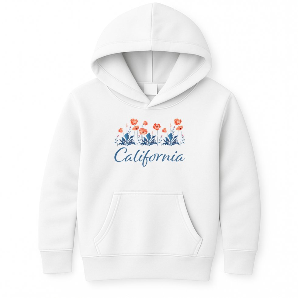 Row Of California Poppies Kids Hoodie