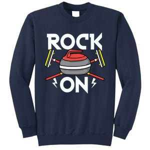 Rock On Curling Broom Curler Winter Ice Sports Lover Curling Sweatshirt