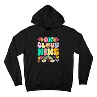 Retro On Cloud Nine Flower Happy 9th Birthday 9 Years Old Hoodie