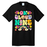 Retro On Cloud Nine Flower Happy 9th Birthday 9 Years Old Tall T-Shirt