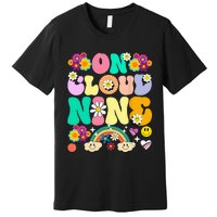 Retro On Cloud Nine Flower Happy 9th Birthday 9 Years Old Premium T-Shirt