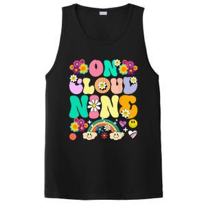 Retro On Cloud Nine Flower Happy 9th Birthday 9 Years Old PosiCharge Competitor Tank