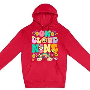 Retro On Cloud Nine Flower Happy 9th Birthday 9 Years Old Premium Pullover Hoodie