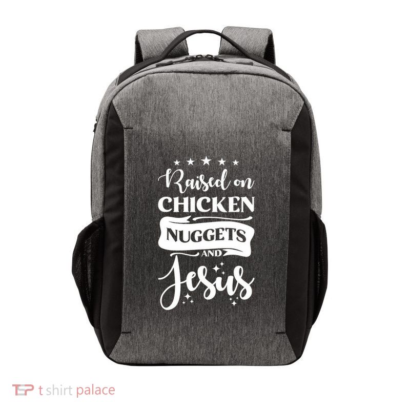Raised On Chicken Nuggets And Jesus Vector Backpack