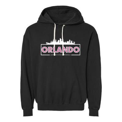 Retro Orlando City Skyline Garment-Dyed Fleece Hoodie