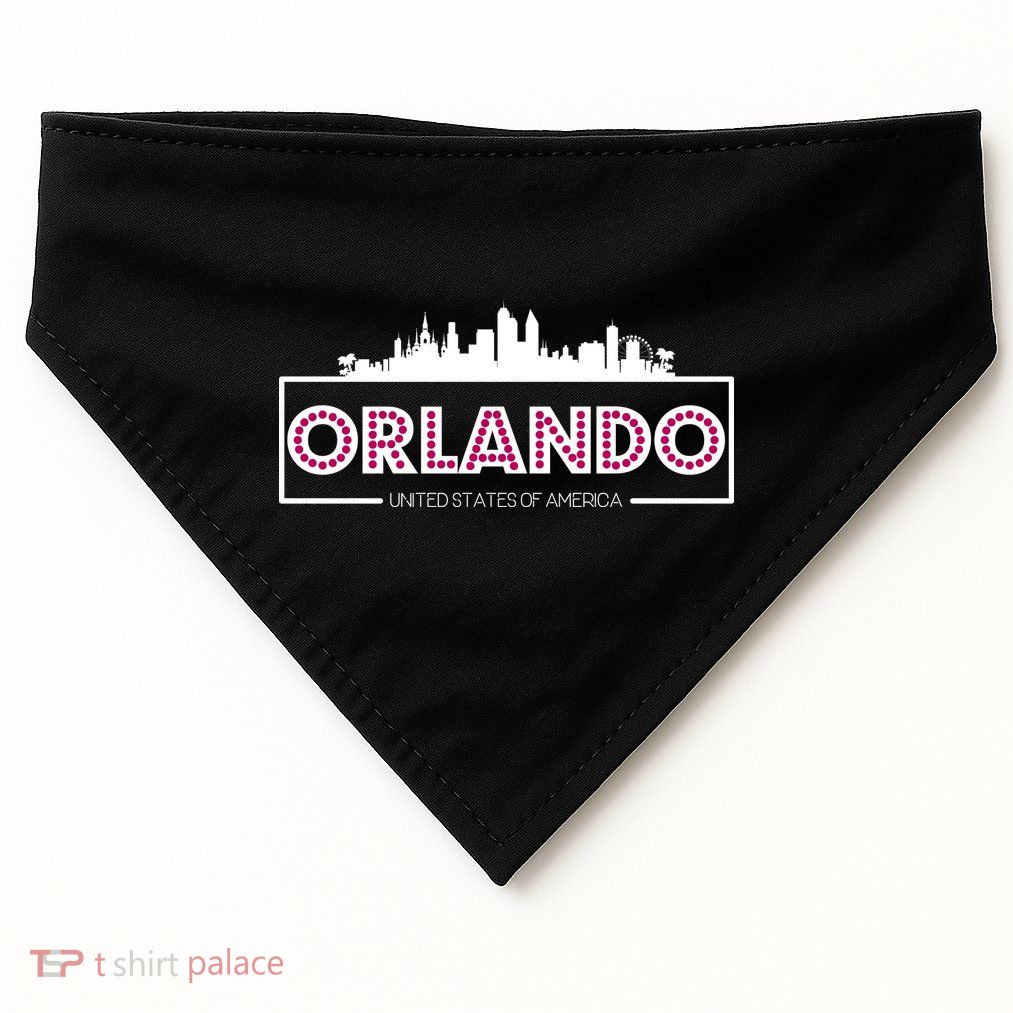 Retro Orlando City Skyline USA-Made Doggie Bandana