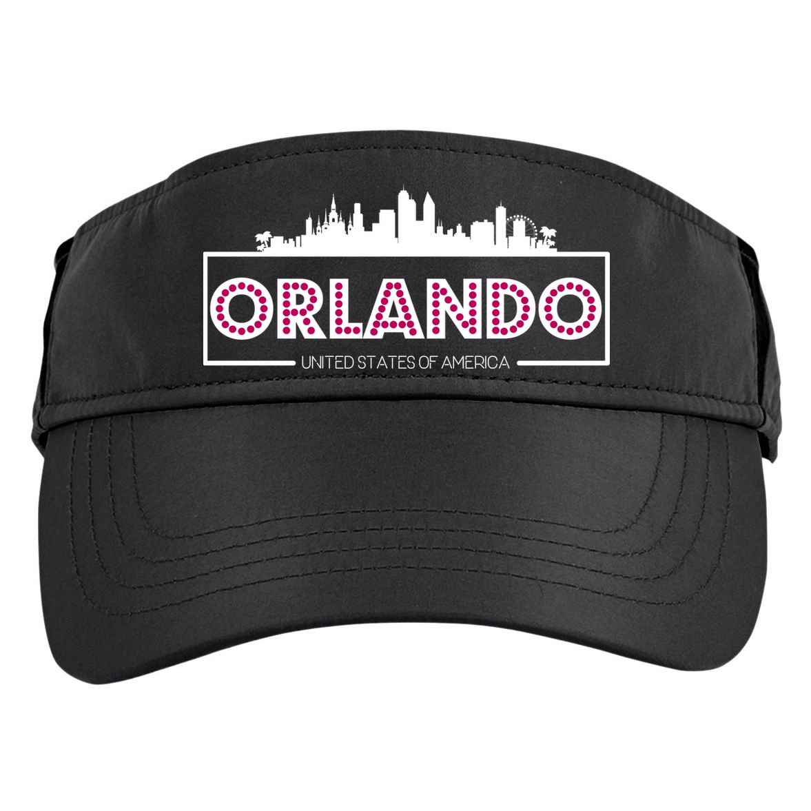 Retro Orlando City Skyline Adult Drive Performance Visor