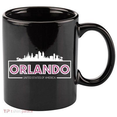 Retro Orlando City Skyline 11oz C Handle Ceramic Mug