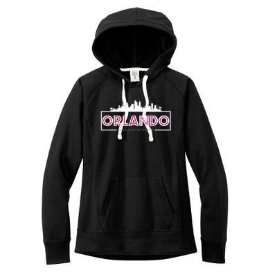 Retro Orlando City Skyline Women's Fleece Hoodie