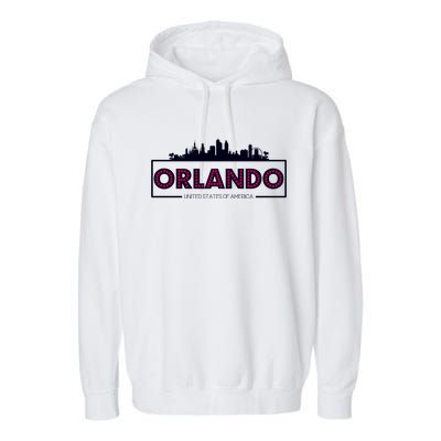 Retro Orlando City Skyline Garment-Dyed Fleece Hoodie