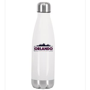 Retro Orlando City Skyline Stainless Steel Insulated Water Bottle