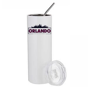 Retro Orlando City Skyline Stainless Steel Tumbler