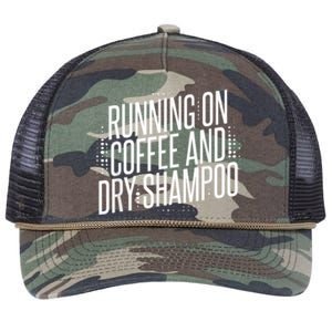 Running On Coffee And Dry Shampoo Retro Rope Trucker Hat Cap