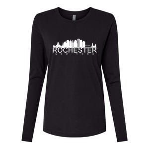 Rochester New York Skyline Womens Cotton Relaxed Long Sleeve T-Shirt