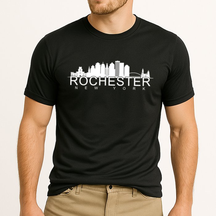 Rochester New York Skyline Cooling Performance Crew T-Shirt