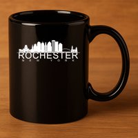 Rochester New York Skyline 11oz C Handle Ceramic Mug