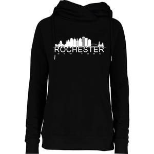 Rochester New York Skyline Womens Funnel Neck Pullover Hood