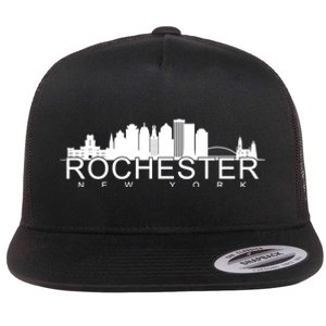 Rochester New York Skyline Flat Bill Trucker Hat