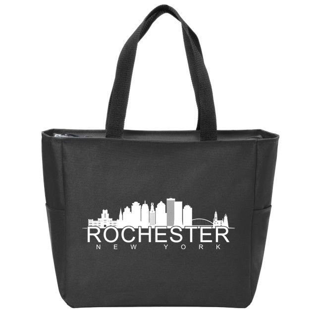 Rochester New York Skyline Zip Tote Bag