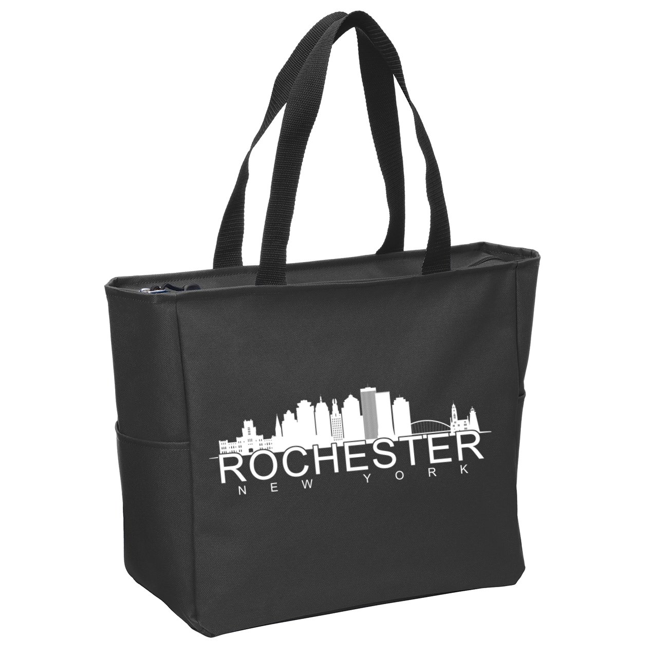 Rochester New York Skyline Zip Tote Bag