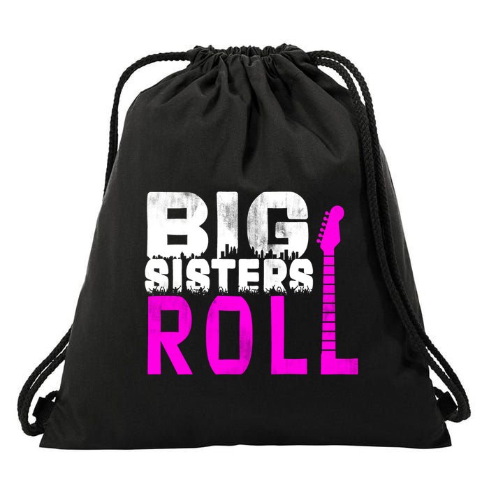 Rock And Roll Big Sisters Drawstring Bag