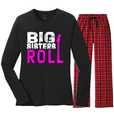 Rock And Roll Big Sisters Women's Long Sleeve Flannel Pajama Set 